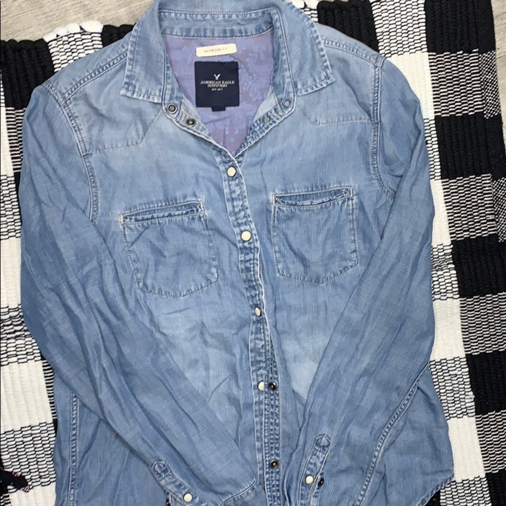 American Eagle Outfitters Jean Shirt size XS - Picture 2 of 6